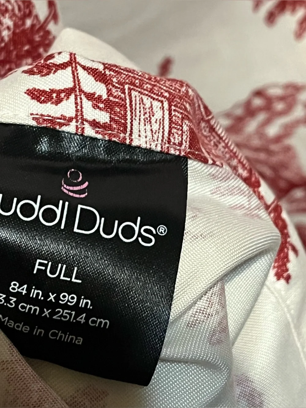 Cuddl Duds Full Size Heavyweight Sheet Set Red Lodge Toile